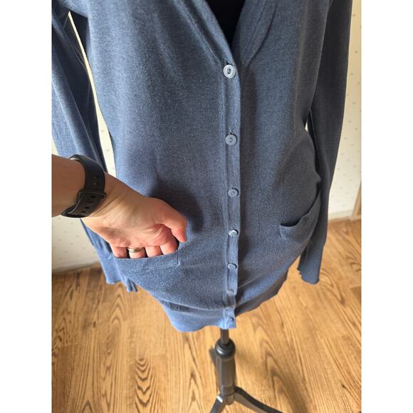 BEDO Blue Lightweight Cardigan Size Large - Picture 3 of 5